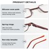 ABETOS Slim Pen Reading Glasses Blue Light Blocking Metal Readers In Tube Case Superlight Spring Hinge Pocket Portable Eyewear Thin Travel Eyeglasses 1.0+ 1.5+ 2.0+ 2.5+ 3.0+, Red+3.0 view 4