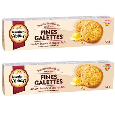 Biscuiterie de l'Abbaye Galettes Butter Biscuits 125g x 2