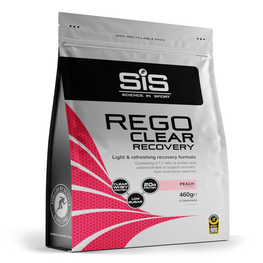 Science in Sport Rego Clear Recovery | Clear Whey Protein Shake for Muscle Recovery | 20g Protein per Serving, Peach Flavour, 460g