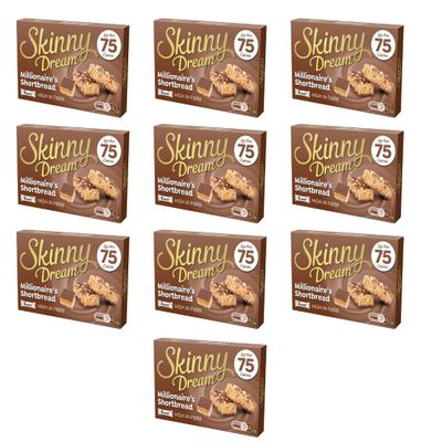 Skiny Dream Millionaire's Shortbread 5 Pack - Enjoy a Low Calorie Snack With These Skiny Dream Millionaire's Shortbread Bars - Pack of 10
