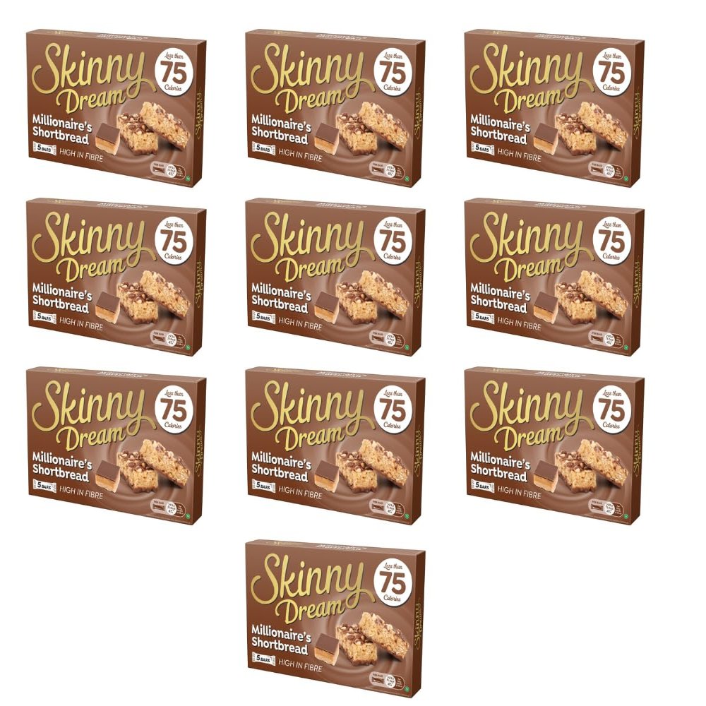 Skiny Dream Millionaire's Shortbread 5 Pack - Enjoy a Low Calorie Snack With These Skiny Dream Millionaire's Shortbread Bars - Pack of 10