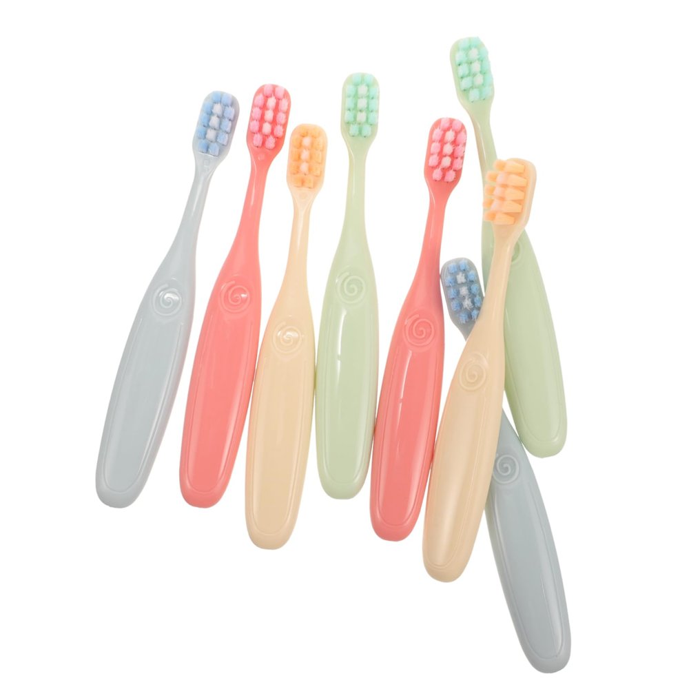 Beaupretty 8pcs Childrens Soft Bristle Toothbrush Set Portable Wear-Resistant Training Toothbrushes Candy Colors for Baby Oral Care and Travel