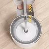 OUZBEM Spin Mop Bucket Floor Cleaning System - Self Cleaning Dry Wet Spin Mop - Flat Floor Mop Bucket Set with 5 Microfiber Pads Refills - Ideal for Pet Owners,Grey vision view 4