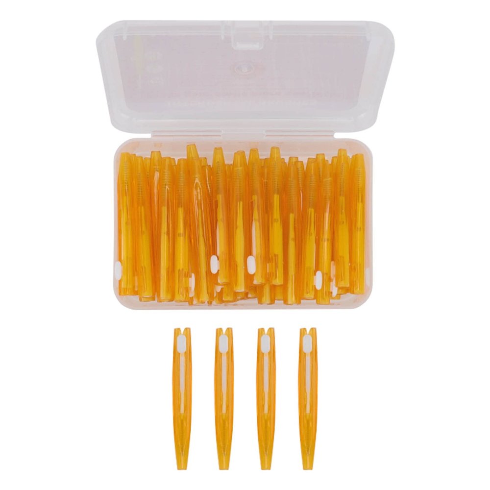Interdental Brush for Cleaner Interdental Brush Toothpick Flossing Head,Easy Use Tooth Cleanings Tool Interdental Brush Toothpick, 60 Pcs /576 (Color : Orange)