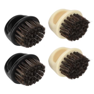 4pcs Soft Bristles Knuckle Beard Brush with Round Handle for Men Premium ABS Material Mustache & Beard Styling Kit, Gentle on Skin