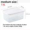 PLABNK Dough Fermentation Box (Transparent), with Cover/Top Opening,4L/7.5L/12.5L, Sealed/Waterproof+ Easy to Clean, for Dough Proofing, Storing Fruits/Vegetables, Cosmetics,7.5L view 2