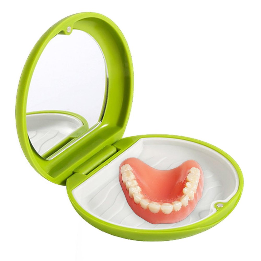 Bexdug False Teeth Container, Magnetic Closure Case for Women Denture, Outdoor Mouth Guard Night Guard Retainer Care Box with for Outing, Business Trips, Camping