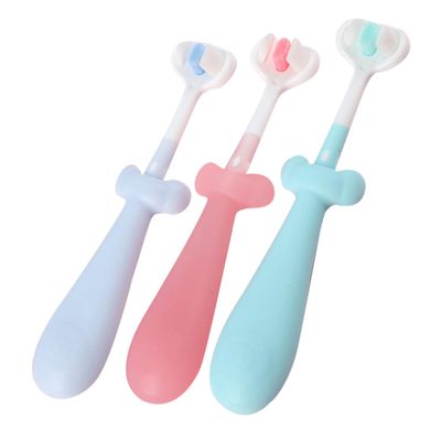 FOYTOKI 3pcs Boy Girl Toothbrush Boys and Girls Soft Bristles Cute Handled Toothbrush for Year Old First Use