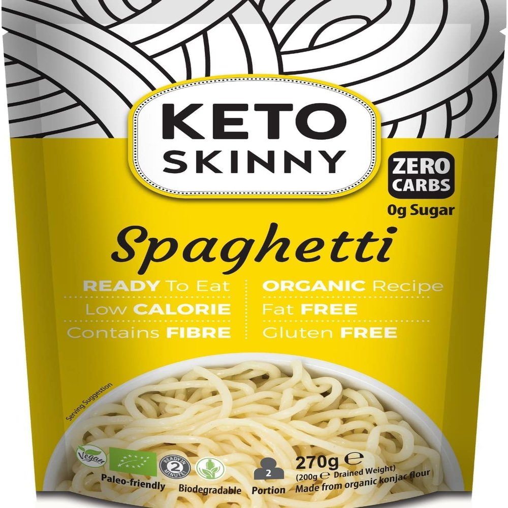 Keto Skinny Spaghetti (Pack of 1, 270g) | Organic Konjac Flour Shirataki | Zero Carb Spaghetti | Low Calorie | Vegan | Gluten Free | Keto & Paleo Friendly | Ready to Eat Konjac Noodle Alternative