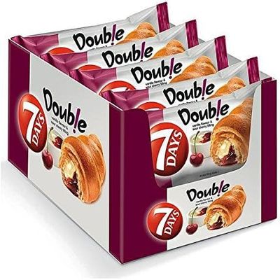 7 Days Croissant Double Max Cocoa Flavoured & Vanilla Flavour Filling 80g (Pack of 20)