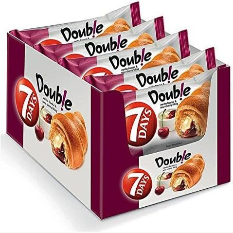 7 Days Croissant Double Max Cocoa Flavoured & Vanilla Flavour Filling 80g (Pack of 20)