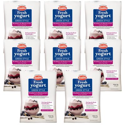 EasiYo Yogurt Greek Style Blueberry & Blackcurrant 8 Pack Yoghurt