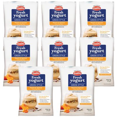 EasiYo Yogurt Greek Style Peach & Apricot 8 Pack Yoghurt