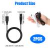 2Pcs Shaver Charger, Beard Trimmer Charger with Two Colorways Black and White, Lightweight & Durable Electric Razor Charger, Razor Wire Suitable for Shavers Cleansers and Other Instruments view 2