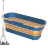 1/2 Pieces Foldable Mop Bucket  3.17 Gallon Water Mop Basin, Multifunctional Rectangular Cleaning Bucket | Mop Bucket Washing Container with Wheels and 2 Handles, Clean Basin for Mop view 1