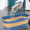 1/2 Pieces Foldable Mop Bucket  3.17 Gallon Water Mop Basin, Multifunctional Rectangular Cleaning Bucket | Mop Bucket Washing Container with Wheels and 2 Handles, Clean Basin for Mop view 2