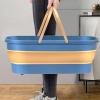1/2 Pieces Foldable Mop Bucket  3.17 Gallon Water Mop Basin, Multifunctional Rectangular Cleaning Bucket | Mop Bucket Washing Container with Wheels and 2 Handles, Clean Basin for Mop view 3