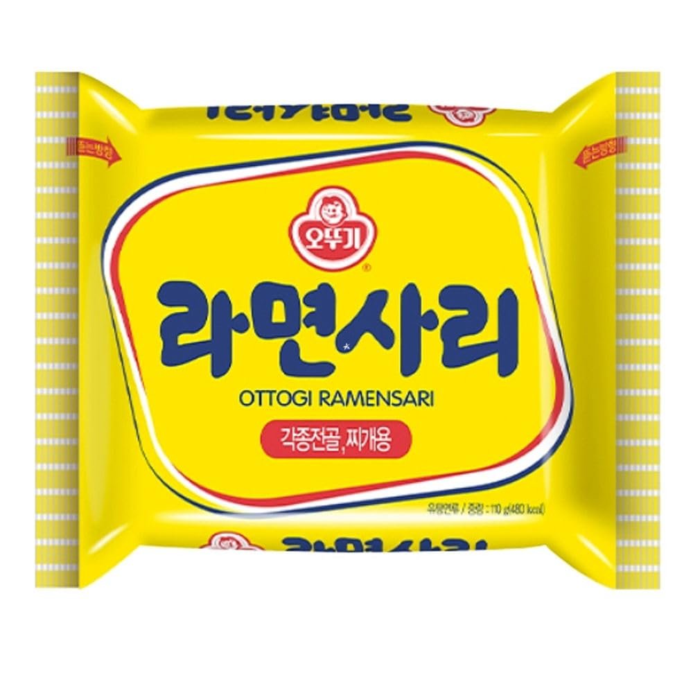 Ottogi Ramensari Plain Korean Instant Noodle (No Soup Included) Noodle Base 110g (Pack of 48)