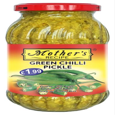 Mothers Recipe Green Chilli Pickle - 500g (Pack of 2) | Spicy Condiment | Zesty Flavor | Authentic Taste, Homemade Goodness