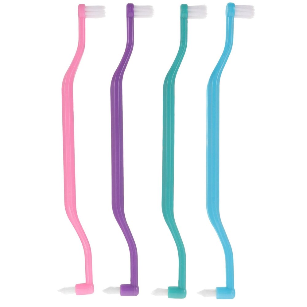 Healeved 4pcs Double-Ended Interspace Brush Oral Cavity Correction Brushes for and Teeth Detail Cleaning