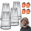 ACWOO Midge Head Net, Mosquito Head Protecting Net with Storage Bag, Mosquito Head Net Face Mesh, Fine Mesh Insect Netting Cover for Outdoor, Hiking, Camping, Climbing, Walking, Fishing (Black, 4PCS) view 1