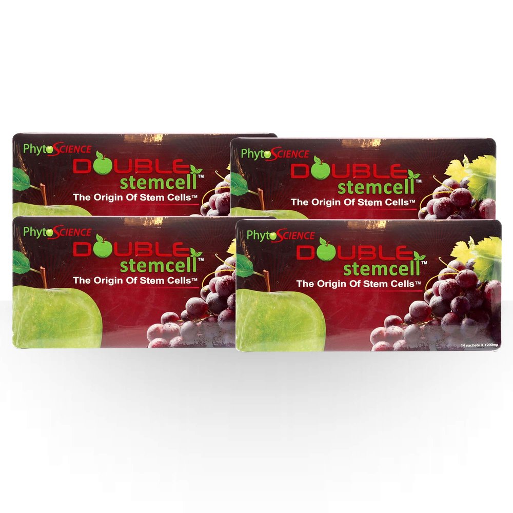 4 Packs Phytoscience Double Stem Cell Anti Aging Reduce Wrinkles Pimples Fine Lines Skin Texture (14 Sachets/Pack)