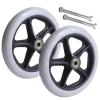 2Pcs Front Wheelchair Wheel Tire Replacement, Lightweight Caster Solid Tires Front Wheel, Replacement Wheels For Wheelchair Walkers 6" 7" 8", Black/grey Replacement Rollator Accessories view 1