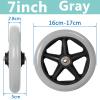 2Pcs Front Wheelchair Wheel Tire Replacement, Lightweight Caster Solid Tires Front Wheel, Replacement Wheels For Wheelchair Walkers 6" 7" 8", Black/grey Replacement Rollator Accessories view 2
