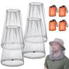 ACWOO Midge Head Net, Mosquito Head Protecting Net with Storage Bag, Mosquito Head Net Face Mesh, Fine Mesh Insect Netting Cover for Outdoor, Hiking, Camping, Climbing, Walking, Fishing (Grey, 4PCS) view 1
