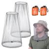 ACWOO Midge Head Net, Mosquito Head Protecting Net with Storage Bag, Mosquito Head Net Face Mesh, Fine Mesh Insect Netting Cover for Outdoor, Hiking, Camping, Climbing, Walking, Fishing (Grey, 2PCS) view 1