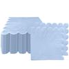 100 Pieces 2-ply Light Blue Napkin Disposable Scalloped Cocktail Napkins Beverage Napkins Dessert Napkins Paper Napkins for Wedding Birthday Party Paper Dinner Napkins view 1