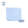 100 Pieces 2-ply Light Blue Napkin Disposable Scalloped Cocktail Napkins Beverage Napkins Dessert Napkins Paper Napkins for Wedding Birthday Party Paper Dinner Napkins view 2