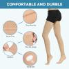 Evolyline Medical Toeless Thigh High Compression Stockings Women & Men with Silicone Band, Firm 20-30 mmHg Compression Socks Graduated Support Socks Stockings for Varicose Veins, Edema, Flight Flying view 4