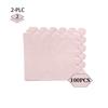 100 Pieces 2-ply Light Pink Napkin Disposable Scalloped Cocktail Napkins Beverage Napkins Dessert Napkins Paper Napkins for Wedding Birthday Party Paper Dinner Napkins view 2