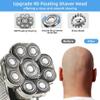 JQUAL Electric Razor for Men's, 6 IN 1 Men's Bald Head Electric Shaver 9 Blades Floating Heads Beard Nose Ear Hair Trimmer Clipper Facial Brush Rechargeable Razor view 3