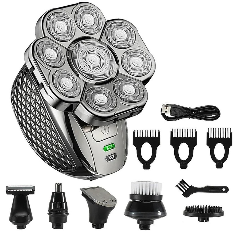 Electric Razor for Men, 6 in 1 Men Grooming Kit 9D Shaver IPX6 Waterproof 9 Cutter Floating Head Electric Razor Wet/Dry Bald Head Shavers Beard Trimmer