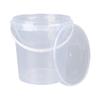 10 buckets with lid, 1 litre, transparent, round, plastic bucket, food-safe, delicatessen bucket, airtight and stable, empty bucket with handle and lid, suitable for food, washing powder, animal food view 2