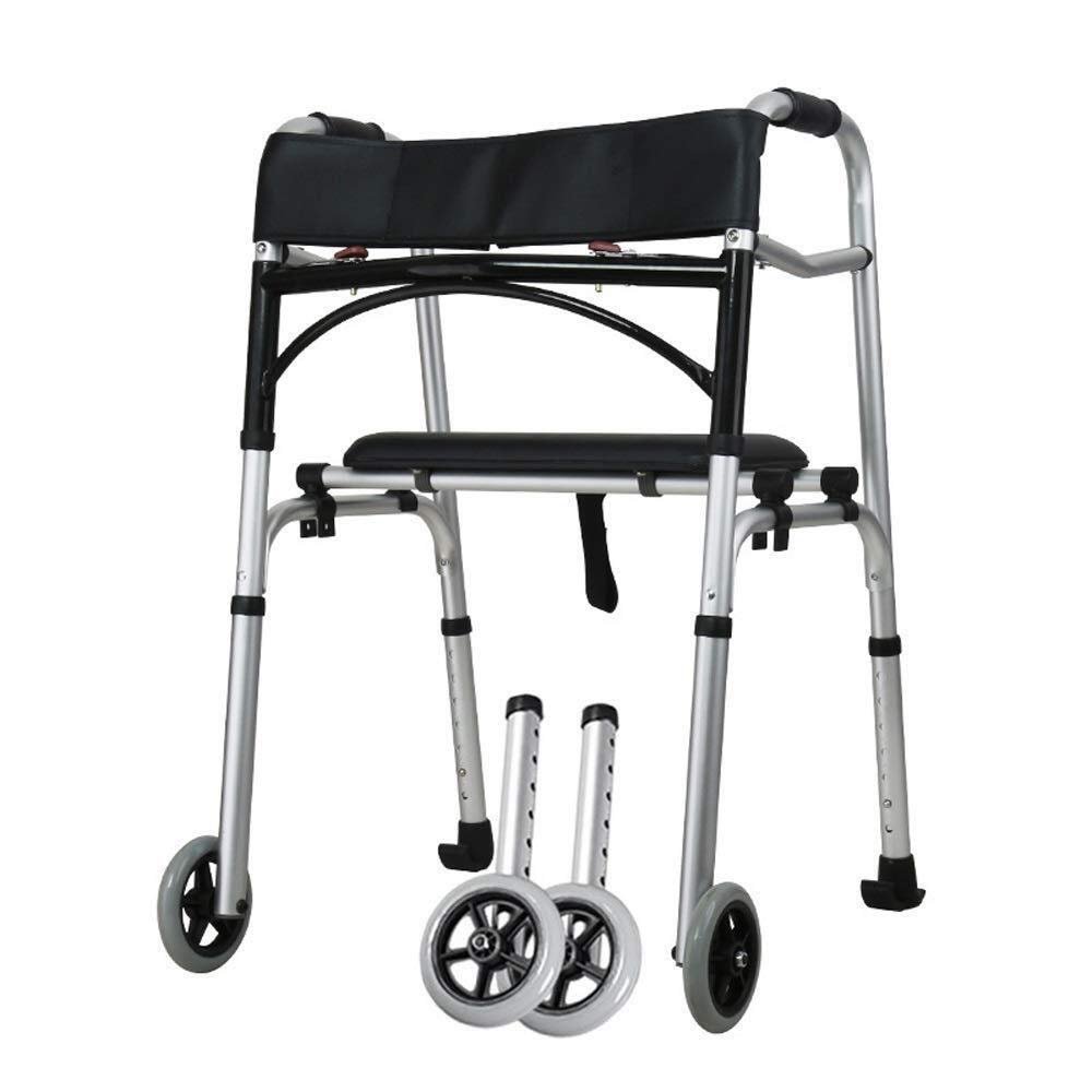 .99, Floding .99, Aluminum tor .99 with Seat Folding Rolling Wheels Walking Frame for Senior Adult Mobility Aid Lightweight Height Adjustable Interesting