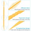 DanTicy Brushpicks Interdental Toothpicks,Soft Bristle Dental Floss Picks Toothpicks,Helps Removes Plaque and Debris Between Your Teeth 600PCS (Pack of 5) Orange view 3