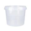 50 Buckets with Lids 4 L Transparent Round Plastic Food Safe Airtight and Stable Empty with Handle and Lid for Food Chemicals Suitable for Pet Food view 2
