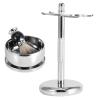 Alloy Shaving Stand Holder Brush Kit with Faux Hair for Soap Mug Bowl view 2