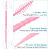 DanTicy Brushpicks Interdental Toothpicks,Soft Bristle Dental Floss Picks Toothpicks,Helps Removes Plaque and Debris Between Your Teeth 600PCS (Pack of 5) Strawberry view 3