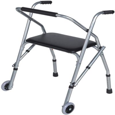 SSRURYWZ Folding .99 with 2 Wheels and Seat for Seniors, All Terrain Lightweight Adjustable Height Elderly Medical Mobility Rolling .99