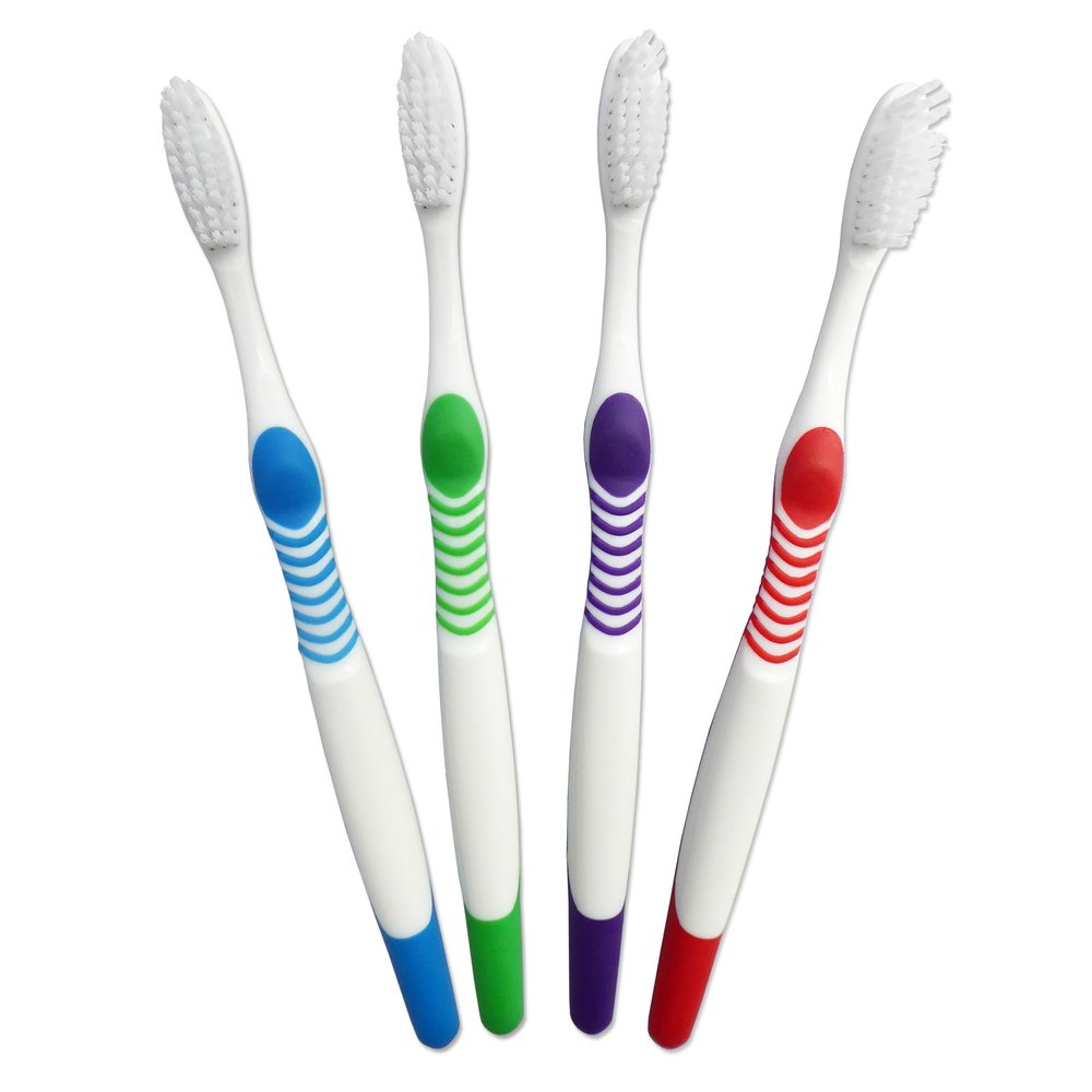 Adult Smokers Toothbrush Firm Hard Bristles x 4