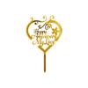 1 Pack Happy Anniversary Cake Topper Decorations Gold Wedding Anniversary Acrylic Cake Topper Happy Anniversary Party Decorations Photo Props Supplies (Gold-2style) view 1