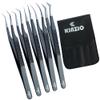 KINZO Lash Tweezers for Eyelash Extensions Tweezers Set of 5, Japanese Stainless Steel, Straight Curved 45 90 Degree Volume Eyelash Tweezers (Balck, 5 pcs Set) view 1