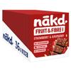 Nakd Strawberry & Raspberry Fruit & Fibre Bar - Vegan - Gluten Free - Healthy Snack, 44g (Pack of 36 Bars) view 1
