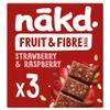 Nakd Strawberry & Raspberry Fruit & Fibre Bar - Vegan - Gluten Free - Healthy Snack, 44g (Pack of 36 Bars) view 3