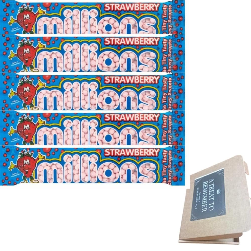 Millions Sweets Candy Strawberry Tube 45g (Pack Of 5)