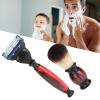 3PCS Shaving Kit, Mens Shaving Brush Set, Includes Manual Razors Stand Holder Shaving Brushhair Beard Shave Brush Kit for Dad Husband Boyfriend Father's Day Gift view 2